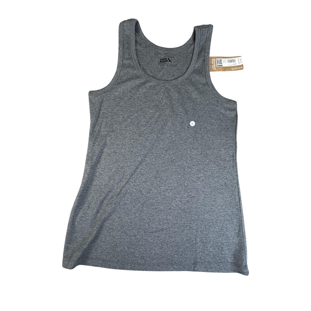 Eddie Bauer Tank Top Womens TL Gray Favorite Scoop Neck Cotton Blend Jersey
